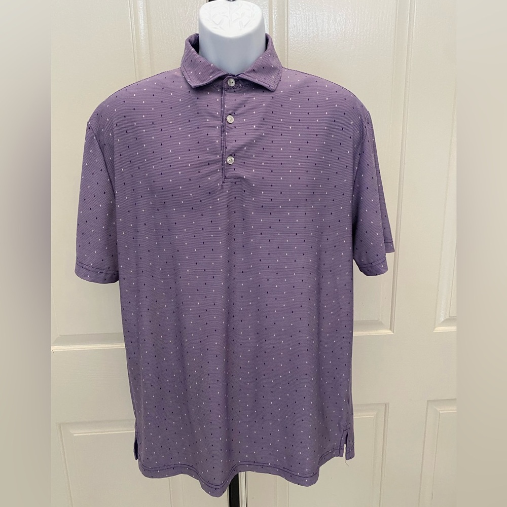 Hickey Freeman Purple Golf Polo Shirt Sz M